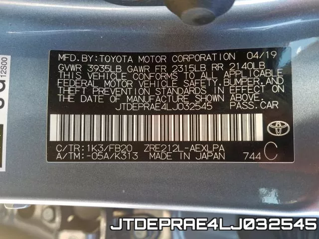 JTDEPRAE4LJ032545 фото 2