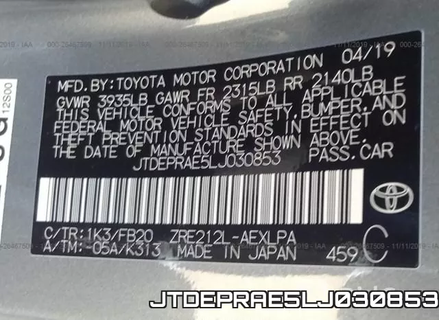 JTDEPRAE5LJ030853 фото 9