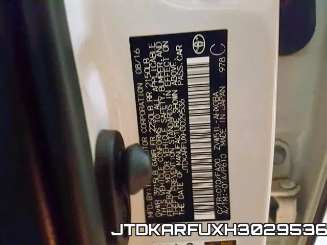 JTDKARFUXH3029536 фото 2
