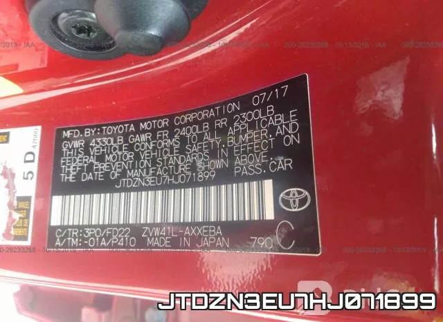 JTDZN3EU7HJ071899 фото 9