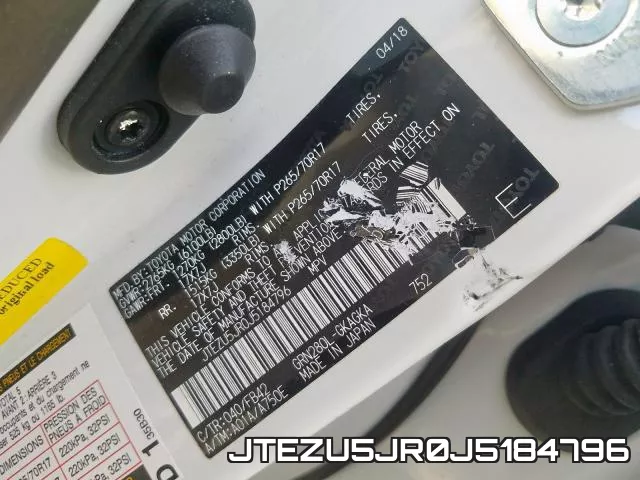 JTEZU5JR0J5184796 фото 2