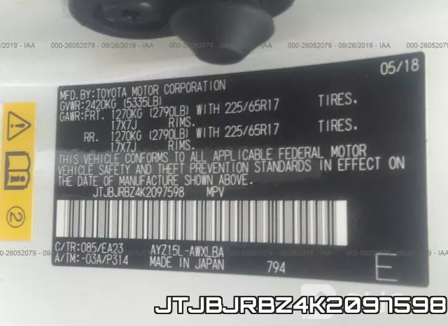 JTJBJRBZ4K2097598 фото 10