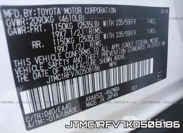 JTMC1RFV7KD508186 фото 10