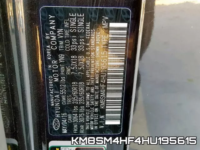 KM8SM4HF4HU195615 фото 2