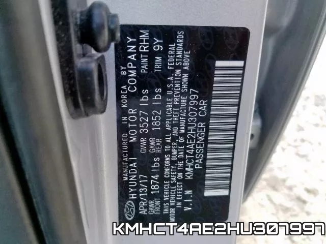 KMHCT4AE2HU307997 фото 2