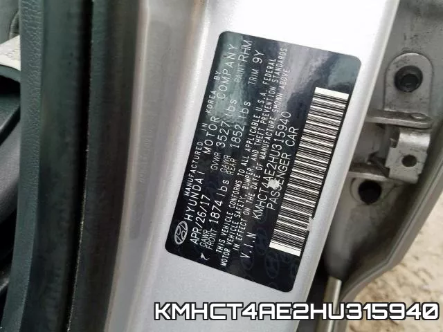 KMHCT4AE2HU315940 фото 2
