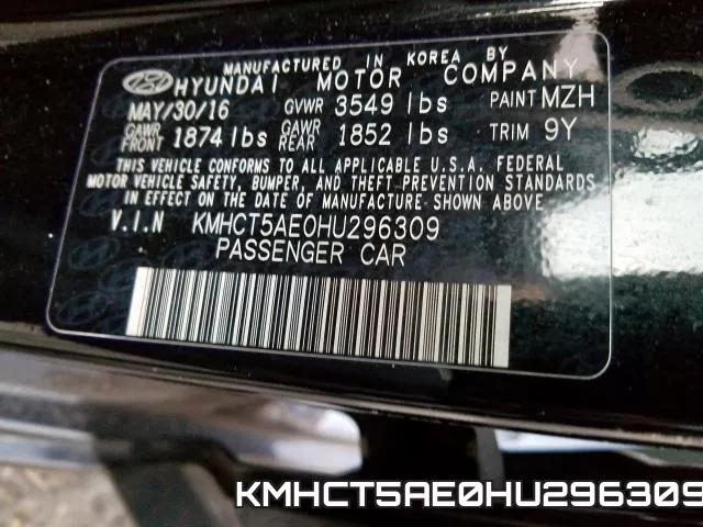 KMHCT5AE0HU296309 фото 2