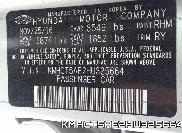 KMHCT5AE2HU325664 фото 10