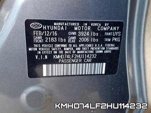 KMHD74LF2HU114232 фото 2