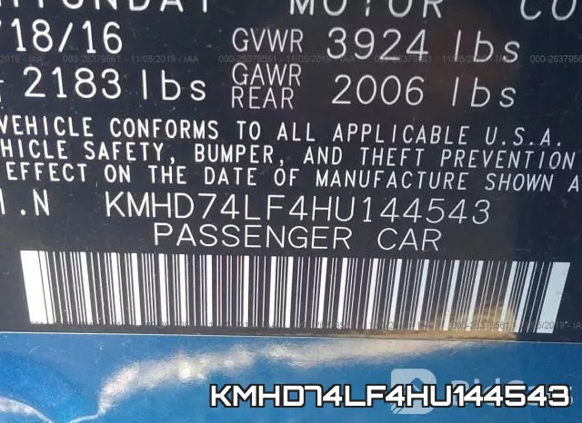 KMHD74LF4HU144543 фото 9