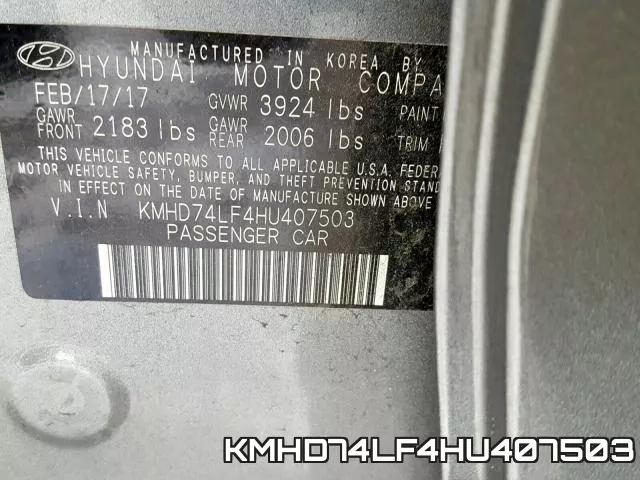 KMHD74LF4HU407503 фото 2