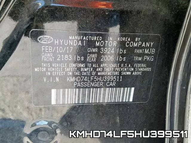KMHD74LF5HU399511 фото 2