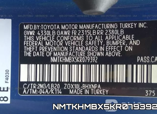 NMTKHMBX5KR079392 фото 8
