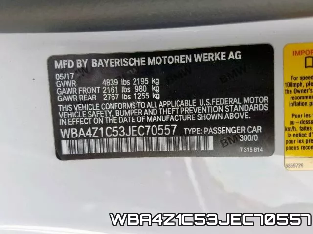 WBA4Z1C53JEC70557 фото 2