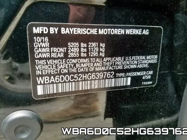 WBA6D0C52HG639762 фото 2