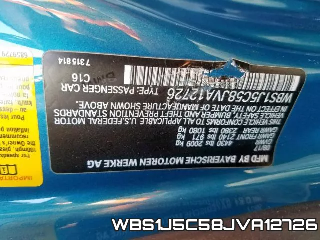 WBS1J5C58JVA12726 фото 2
