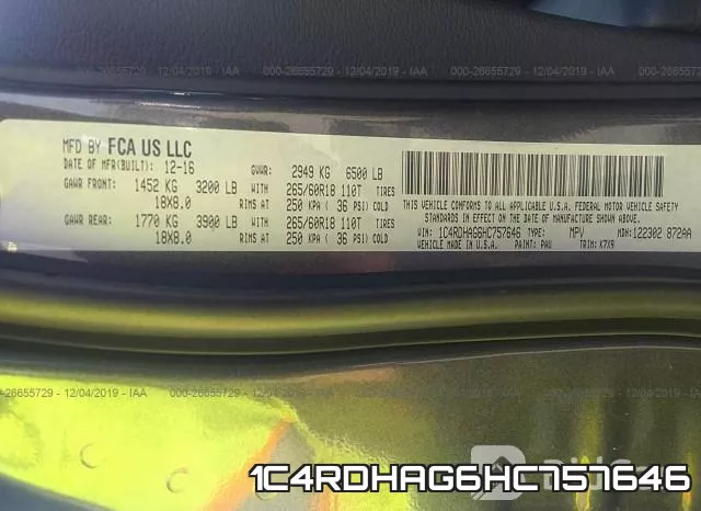 1C4RDHAG6HC757646 фото 9