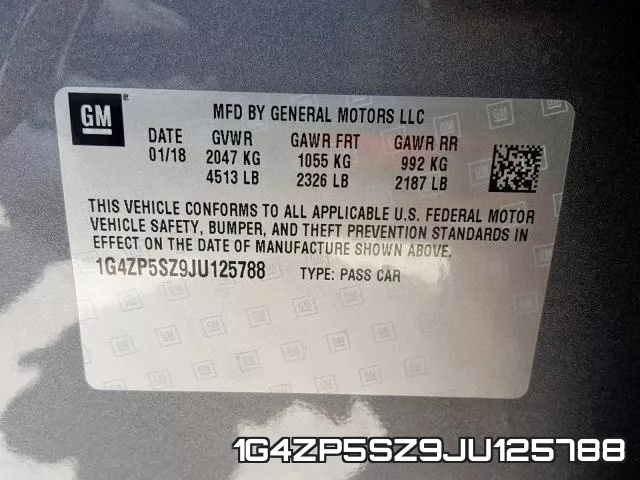 1G4ZP5SZ9JU125788 фото 2