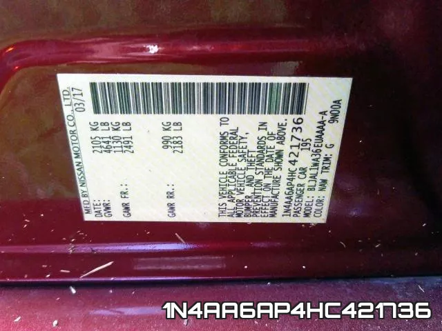1N4AA6AP4HC421736 фото 2