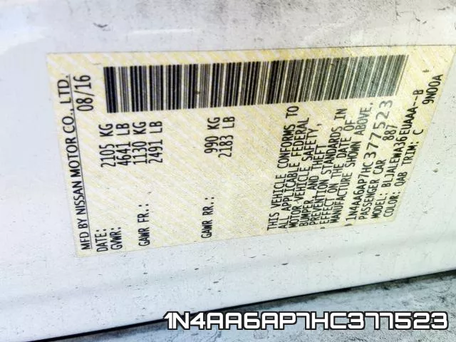 1N4AA6AP7HC377523 фото 2