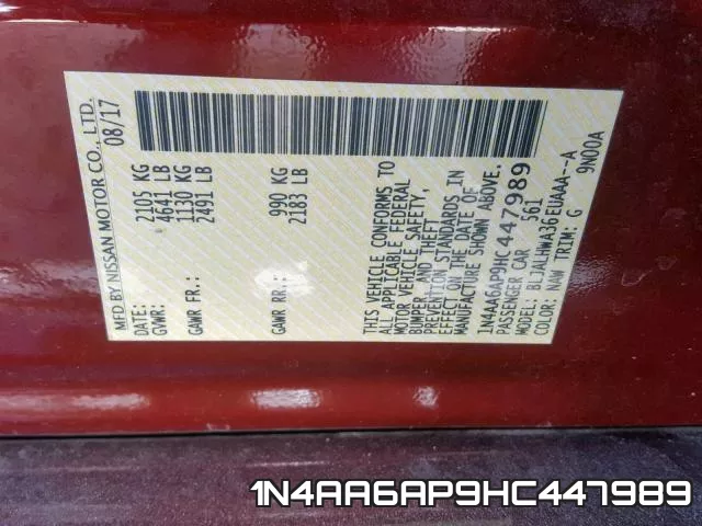 1N4AA6AP9HC447989 фото 2