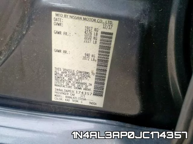 1N4AL3AP0JC174357 фото 2