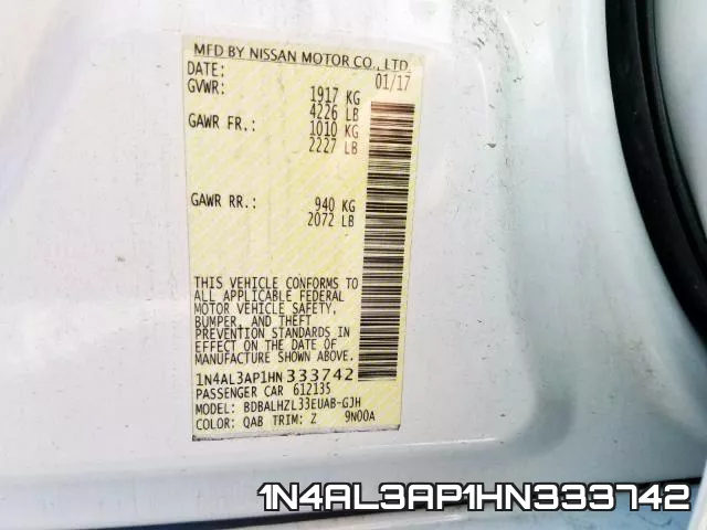 1N4AL3AP1HN333742 фото 2