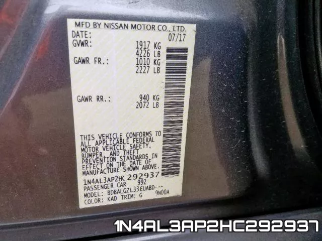 1N4AL3AP2HC292937 фото 2