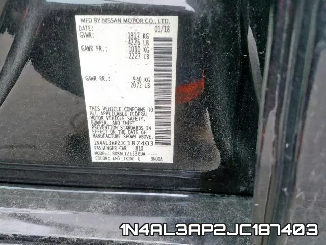 1N4AL3AP2JC187403 фото 2