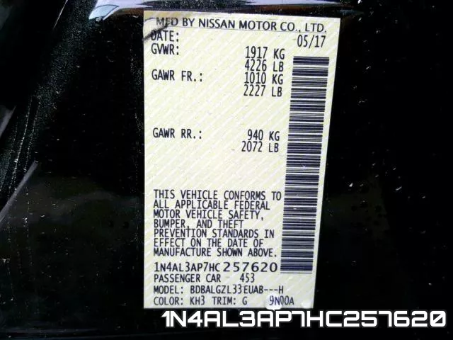 1N4AL3AP7HC257620 фото 2