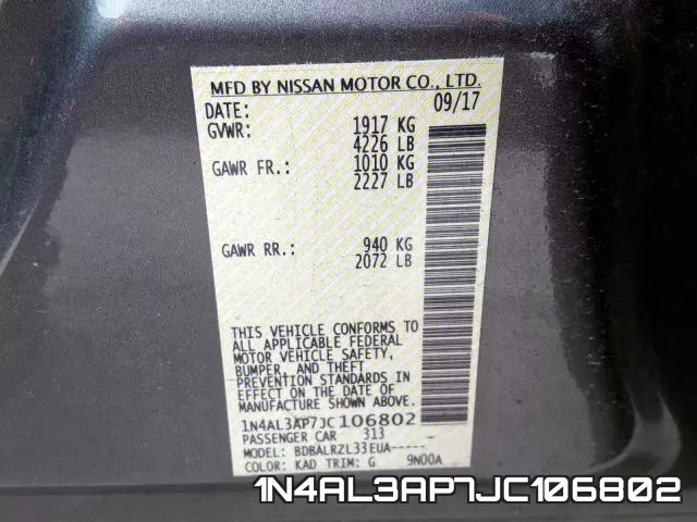 1N4AL3AP7JC106802 фото 2