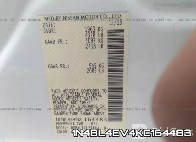 1N4BL4EV4KC164483 фото 9