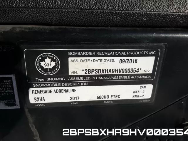 2BPSBXHA9HV000354 фото 2