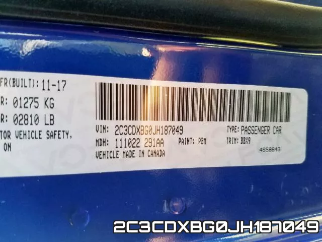 2C3CDXBG0JH187049 фото 2