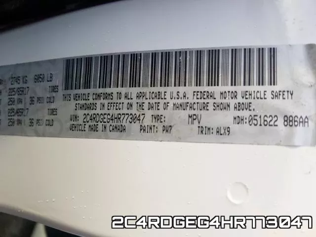 2C4RDGEG4HR773047 фото 2