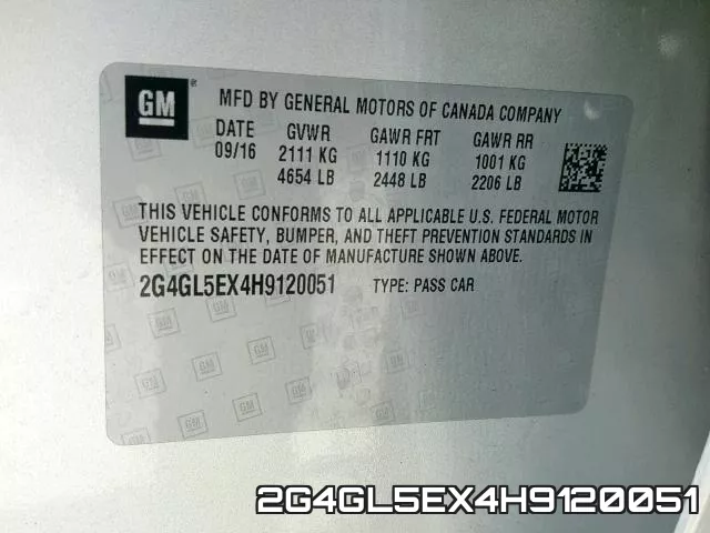 2G4GL5EX4H9120051 фото 2