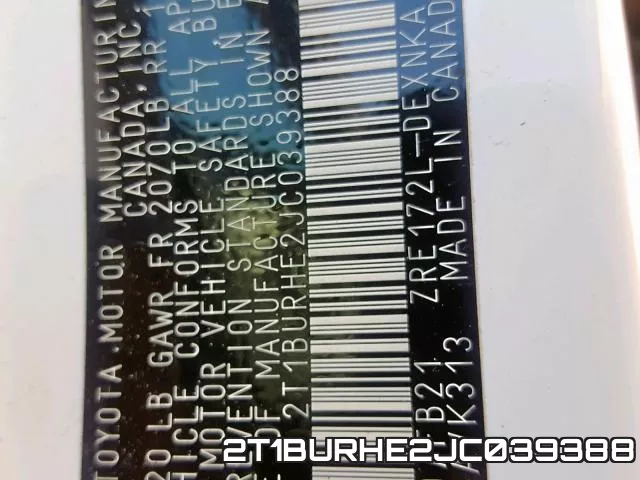 2T1BURHE2JC039388 фото 2