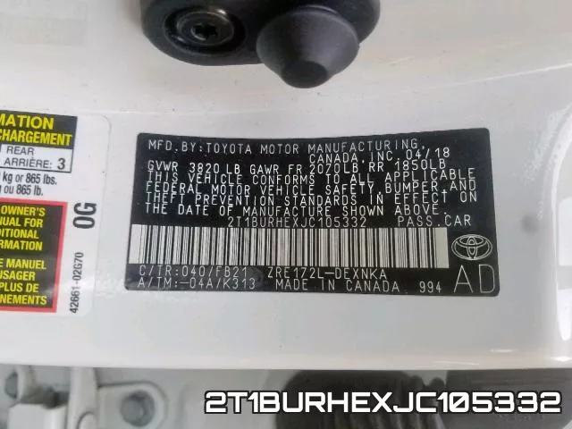 2T1BURHEXJC105332 фото 2
