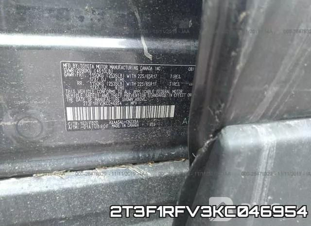 2T3F1RFV3KC046954 фото 10