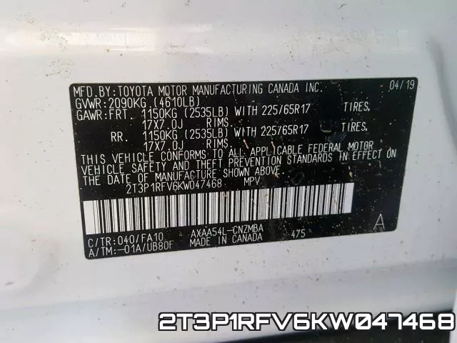 2T3P1RFV6KW047468 фото 2