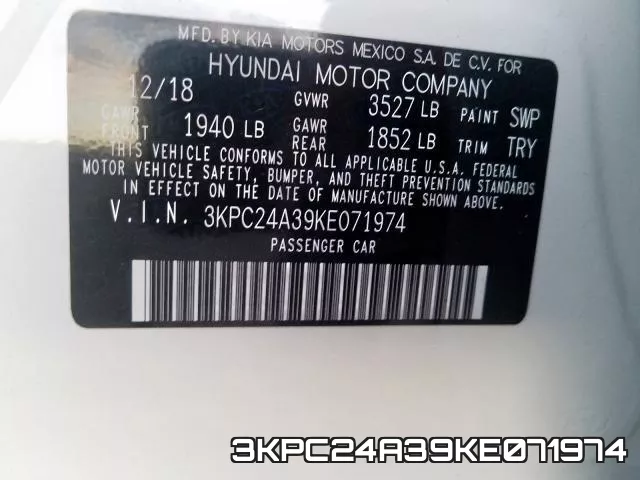 3KPC24A39KE071974 фото 2