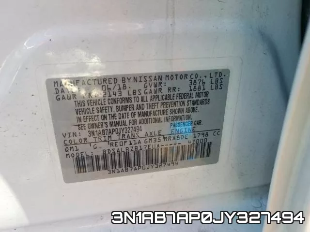 3N1AB7AP0JY327494 фото 2