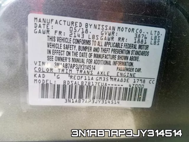 3N1AB7AP3JY314514 фото 2