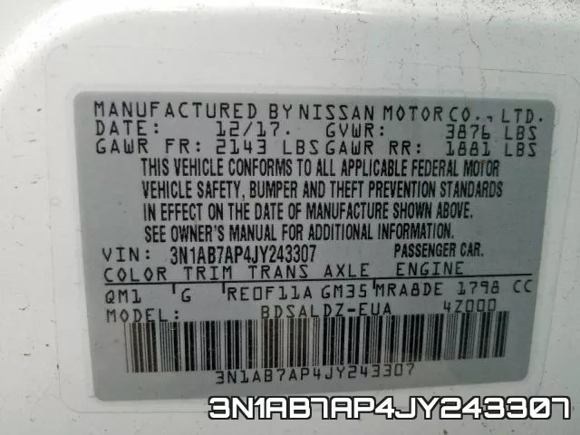3N1AB7AP4JY243307 фото 2