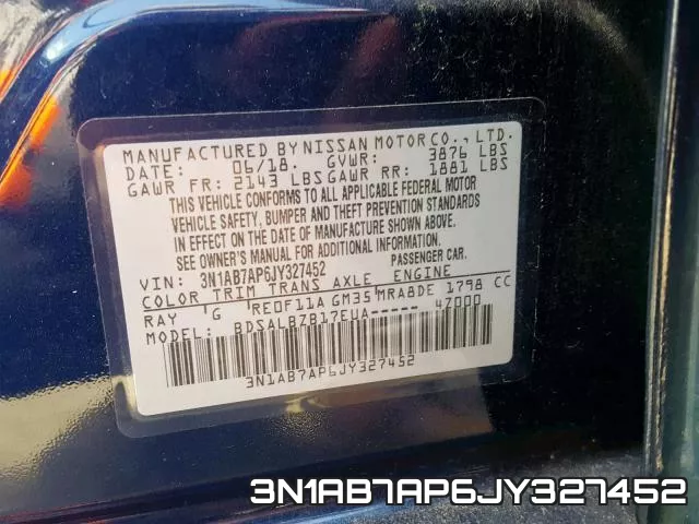 3N1AB7AP6JY327452 фото 2