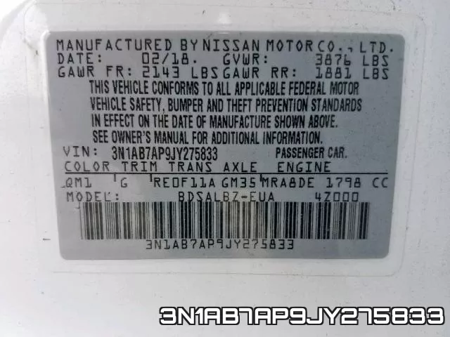 3N1AB7AP9JY275833 фото 2