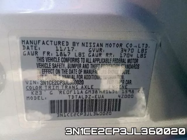 3N1CE2CP3JL360020 фото 2
