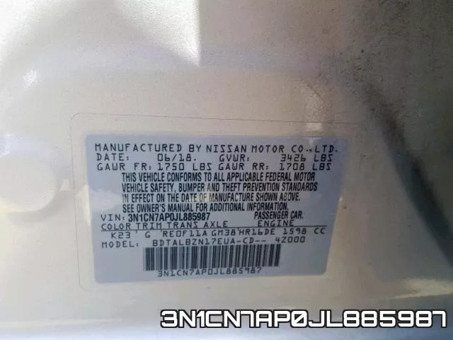 3N1CN7AP0JL885987 фото 2