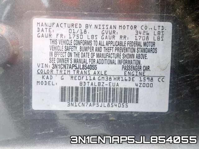 3N1CN7AP5JL854055 фото 2
