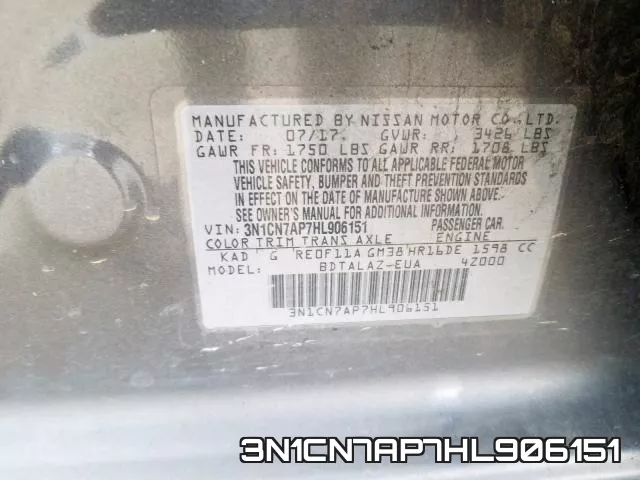 3N1CN7AP7HL906151 фото 2